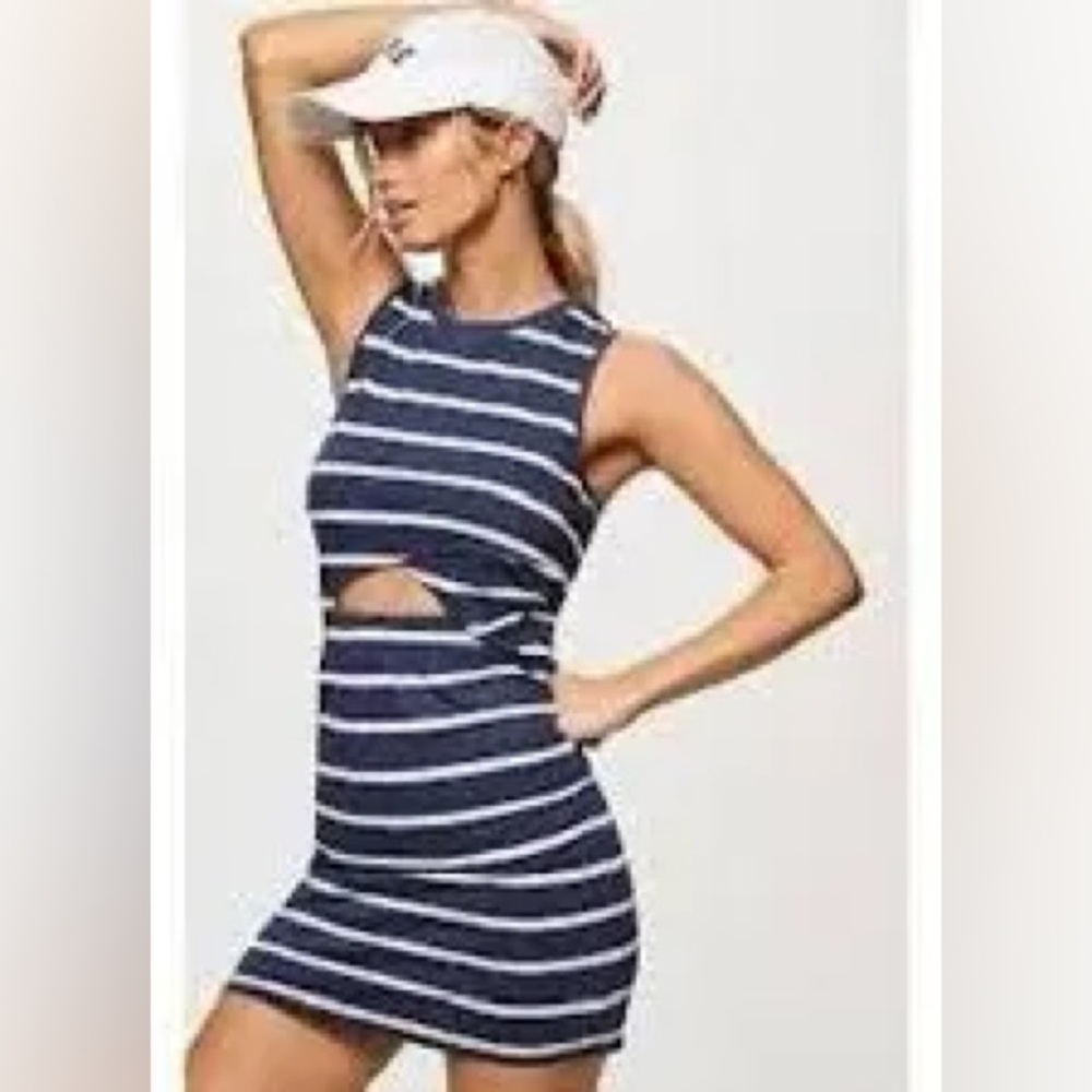 Anthropologie T.La NWOT Twisted Cutout Stripe Mini Dress